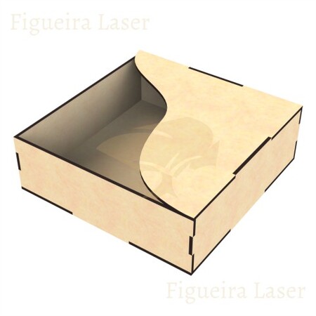 Porta Guardanapos MDF Meia Tampa Lisa 18 cm