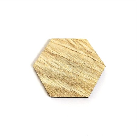 Hexágono 3 cm MDF 3 mm Amadeirado (kit 10 un)