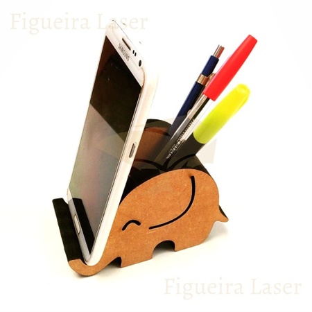 Porta Trecos Celular Elefante MDF