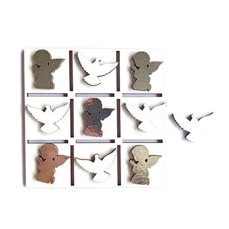 Jogo da Velha 10 cm MDF Anjinhos Pombinhas