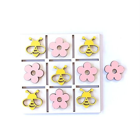 Jogo da Velha 10 cm MDF Abelhas Flores