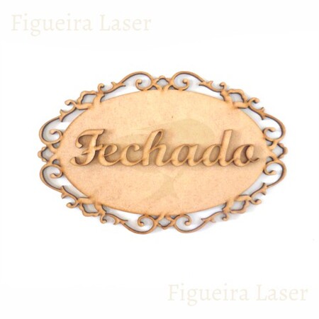 Plaquinha Fechado MDF 3 mm