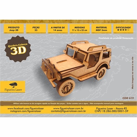 Quebra-Cabeça Jeep 3D