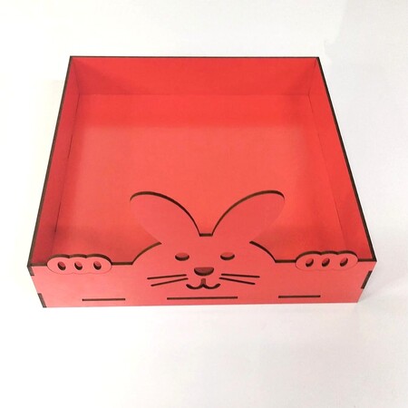 Bandeja Coelho MDF 3 mm Vermelho 25 cm