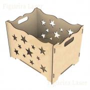 Caixa Presentes MDF 6 mm Estrelas