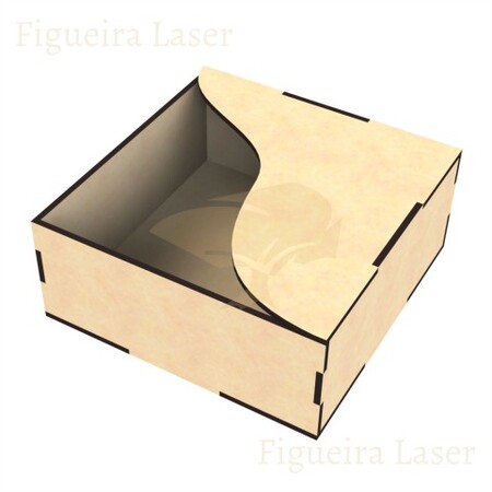 Porta Guardanapos MDF Meia Tampa Lisa 14 cm