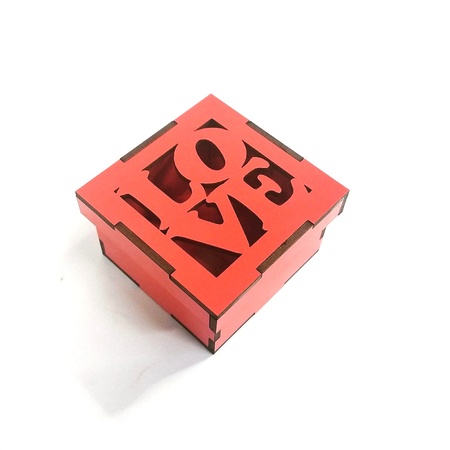 Caixinha 7 cm LOVE MDF Vermelho