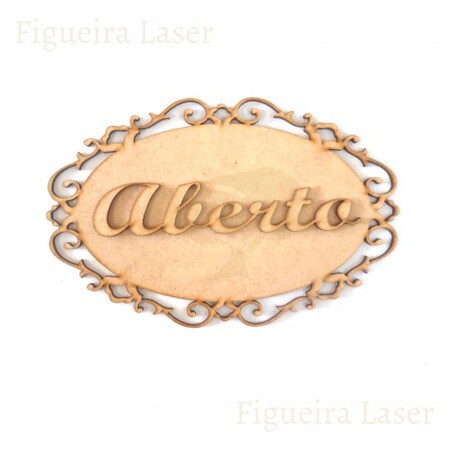 Plaquinha Aberto MDF 3 mm