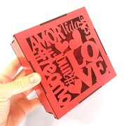Caixa Amores 15cm MDF 3mm Vermelho