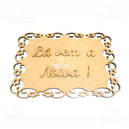 Placa Noiva Provençal Quadrada MDF 6 mm