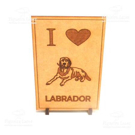 Quadrinho Gravado Labrador MDF 6 mm 17 cm