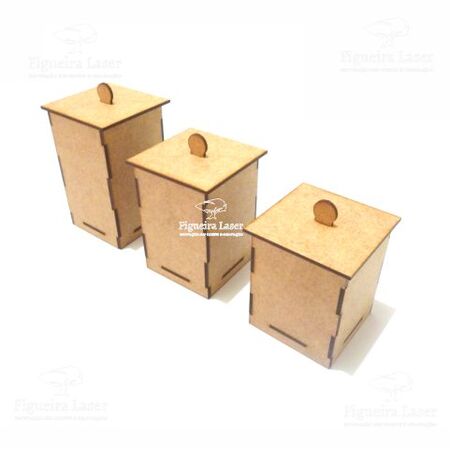 Potinhos 3 un Kit Higiene MDF 3 mm 