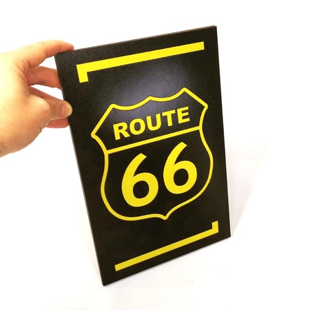 Placa Route 66 MDF 30 x 20 cm