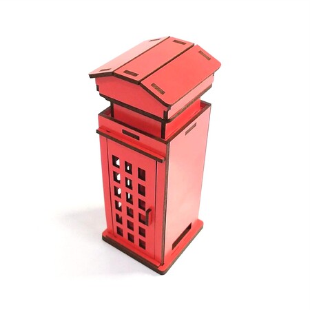 Cabine Telefônica Londres MDF 3 mm Vermelho