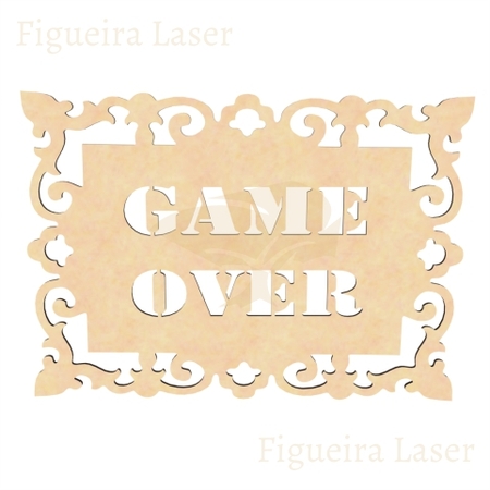 Placa Vazada Game Over MDF 3 mm