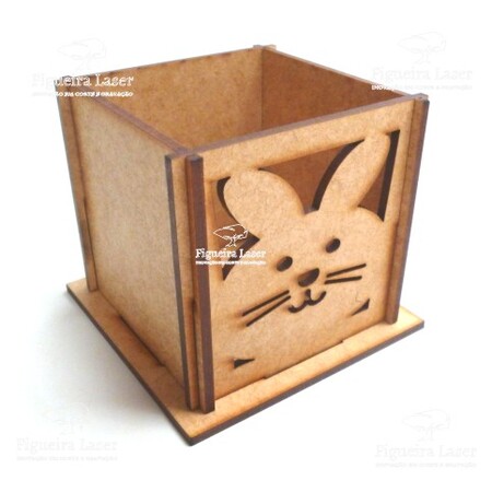 Cachepo Encaixe Coelho MDF 3 mm 8 cm