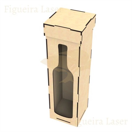 Caixa MDF Garrafa Vinho