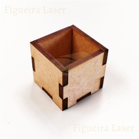 Cubo 3 cm MDF 3 mm crú