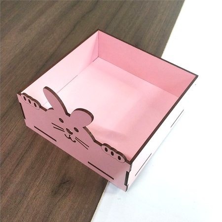 Bandeja Coelho MDF 3 mm Rosa Bebê 15 cm