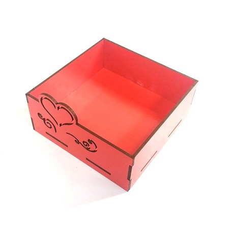 Bandeja Coração 14 cm MDF Vermelho