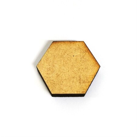 Hexágono 3 cm MDF 6 mm Crú (kit 10 un)