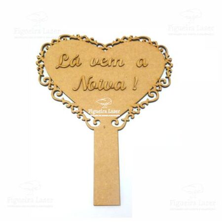 Placa Noiva Coração Provençal MDF 6 mm