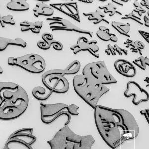 Recorte Nota Musical Letras em formato de bolha sao divertidas e faceis de fazer. brl